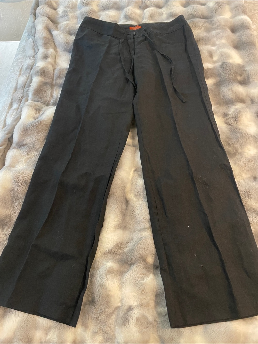 Tommy Bahama Black Wide-Leg Drawstring Trousers